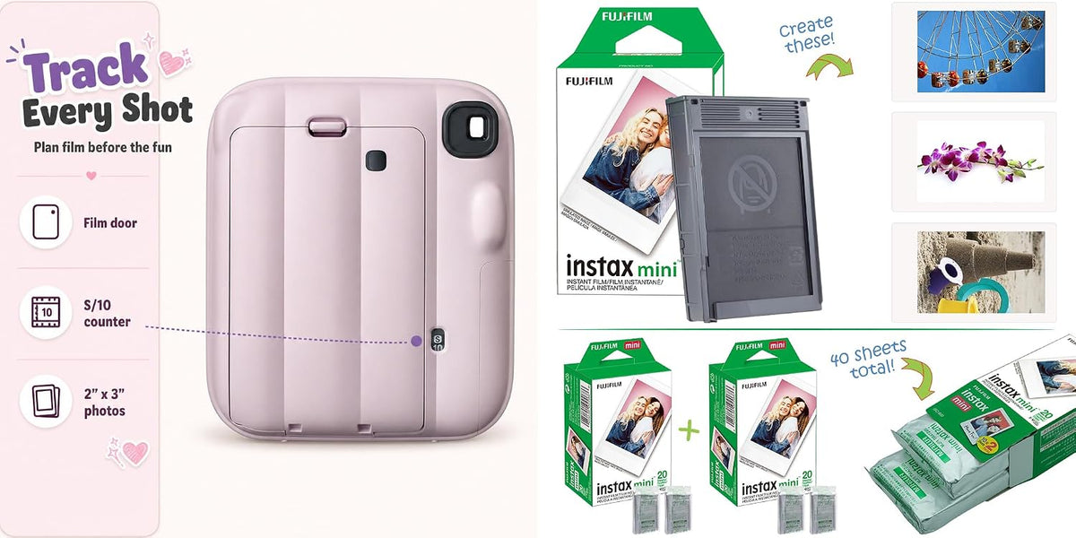 Fujifilm Instax Mini 13 - Cámara instantánea rosa caramelo + paquet...