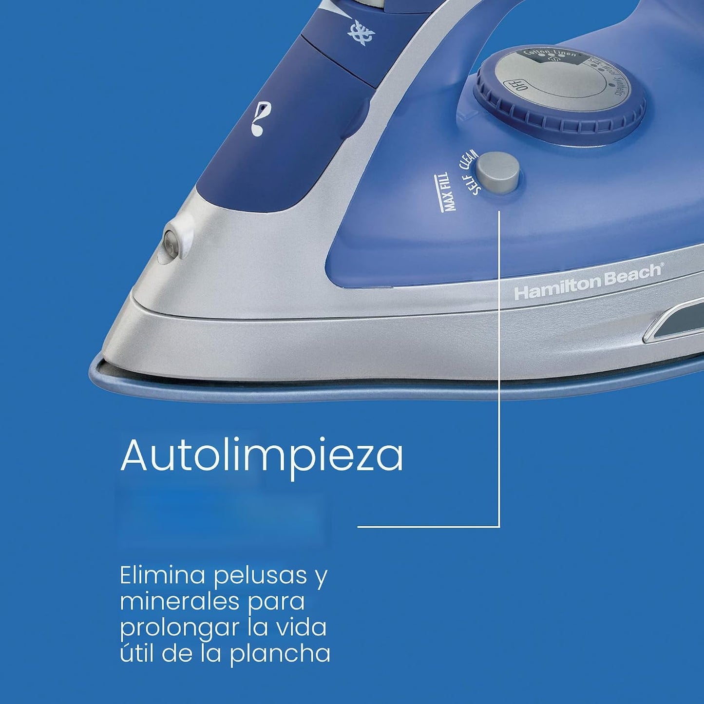Plancha de vapor Hamilton Beach con cable retráctil, con 3 formas d...