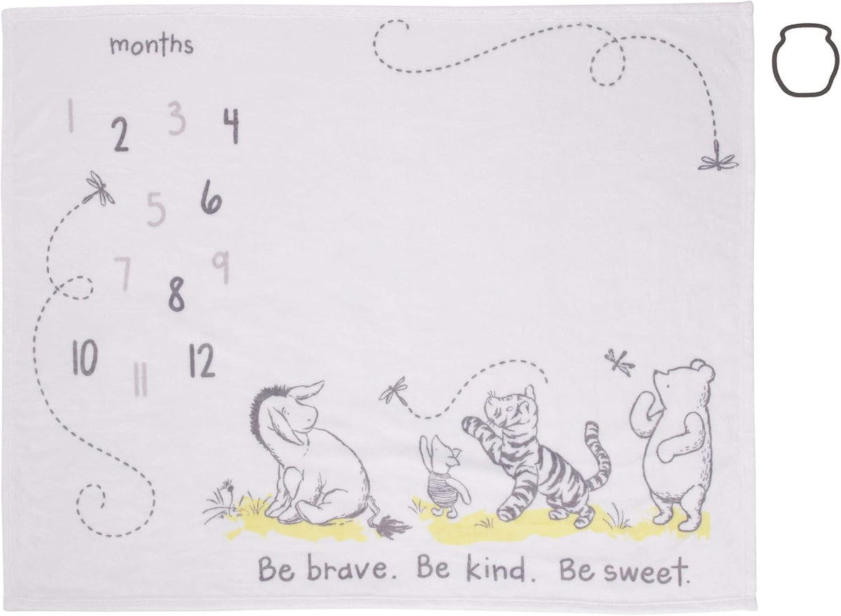 Disney Classic Winnie The Pooh, manta de bebé súper suave color bla...