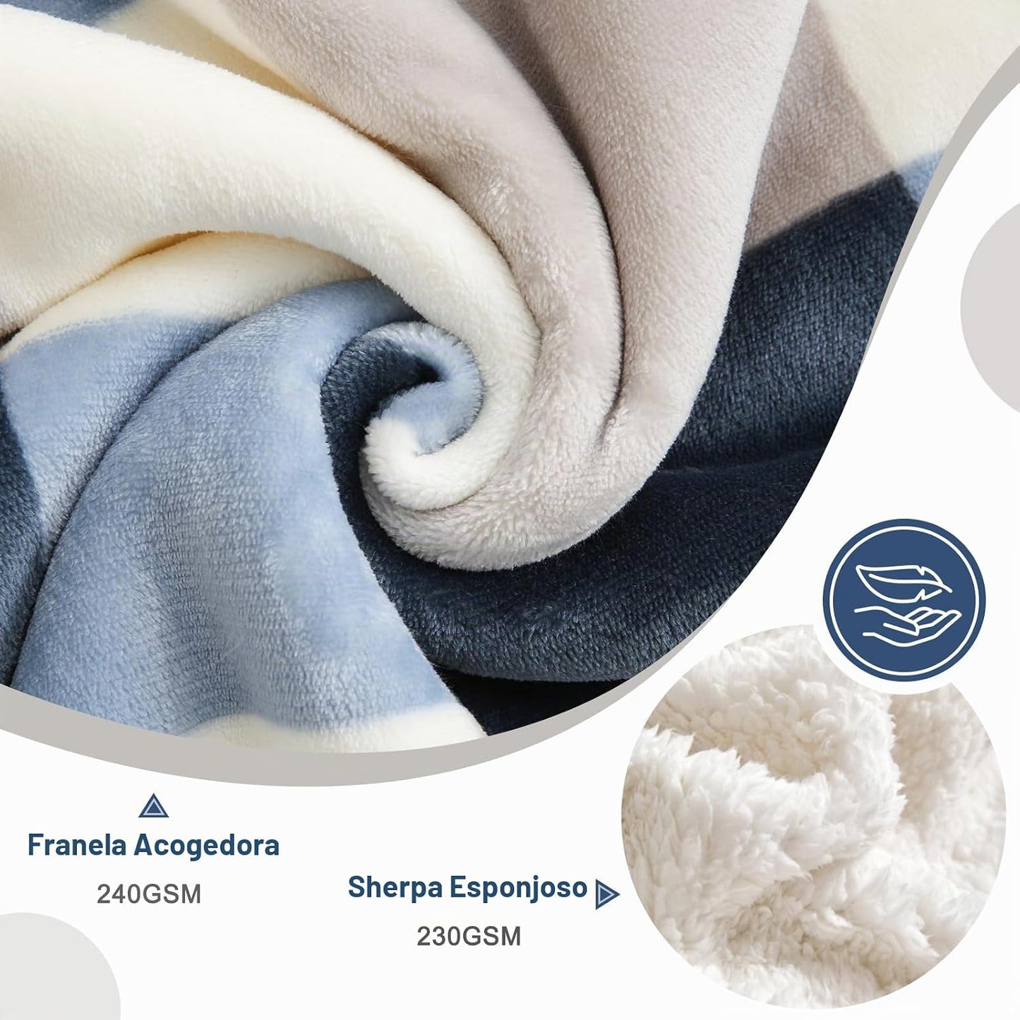 PU MEI Manta de forro polar Sherpa reversible de 60" x 80"...