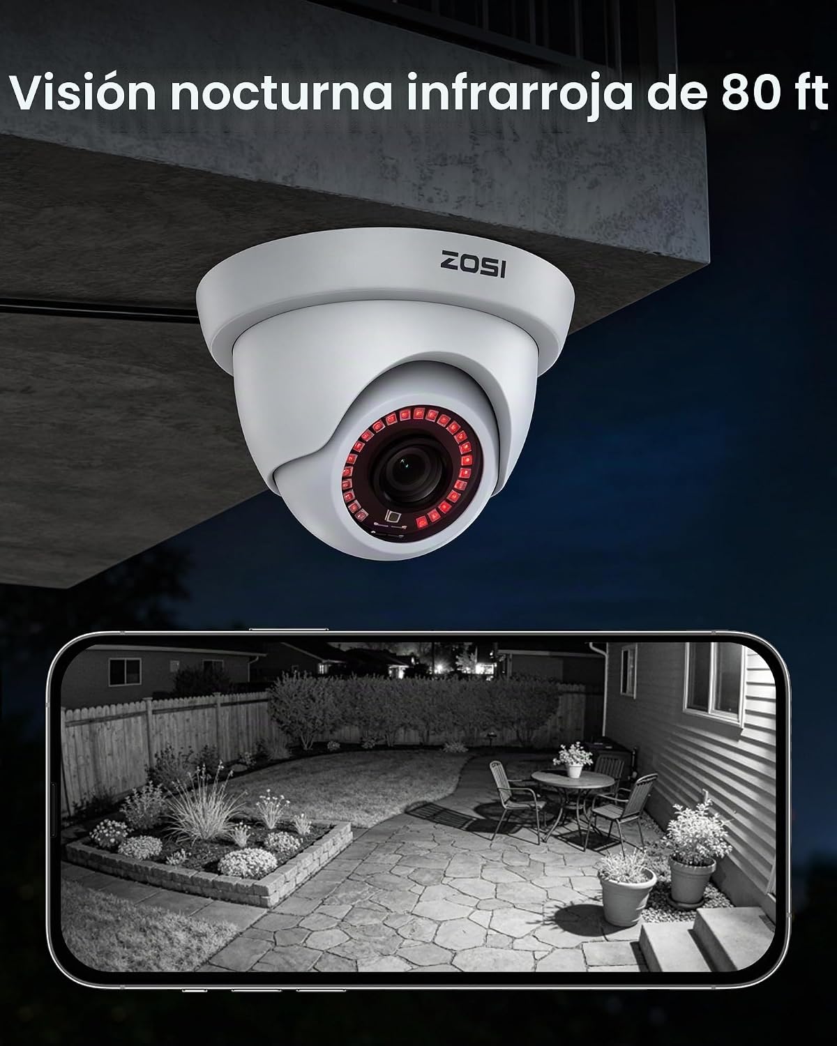 ZOSI Sistema de cámara de seguridad 3K Lite con disco duro de 1 TB,...