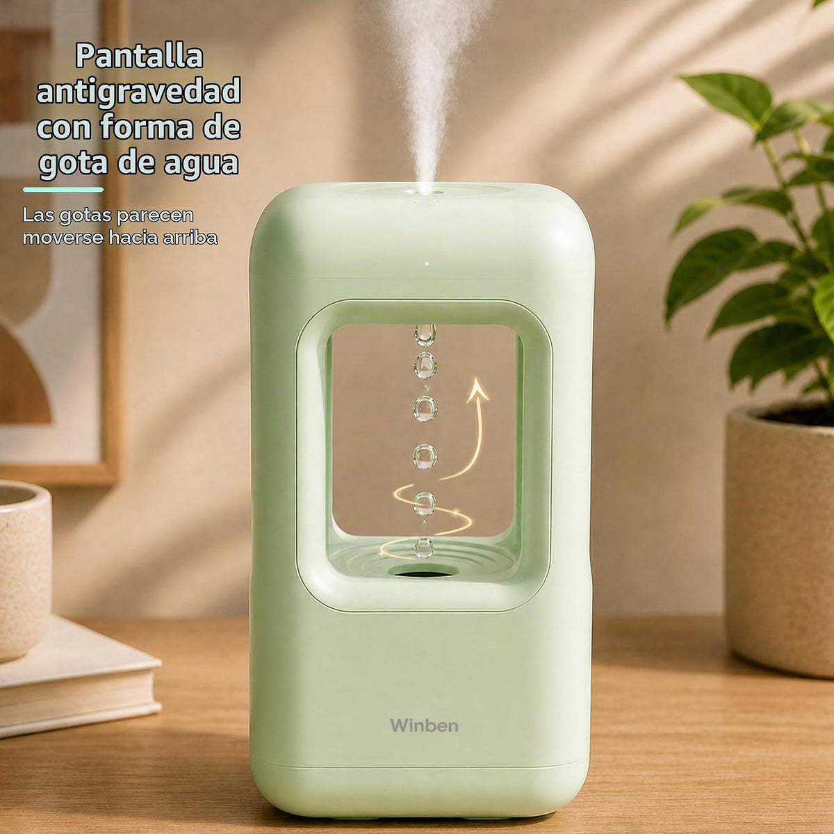 Mini humidificador antigravedad de 0.6L, humidificador de niebla fr...