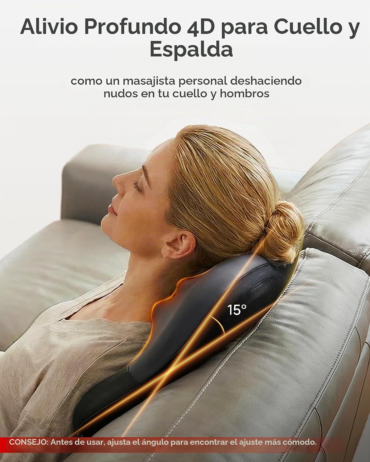 YESMILE Almohada masajeadora de cuello con calor, almohada de masaj...