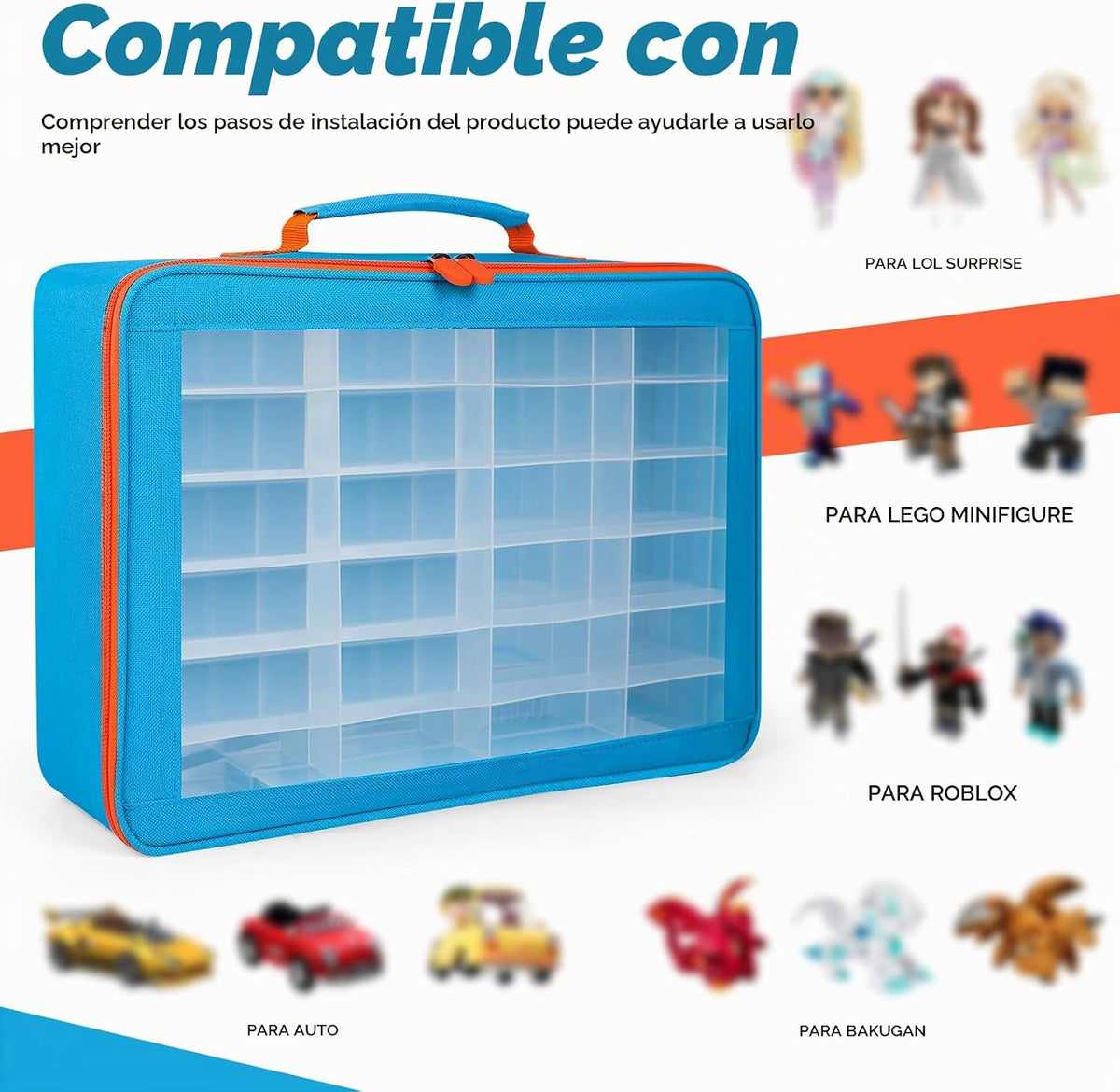 RHCOM Organizador de juguetes. 72 compartimentos. Caja de almacenam...