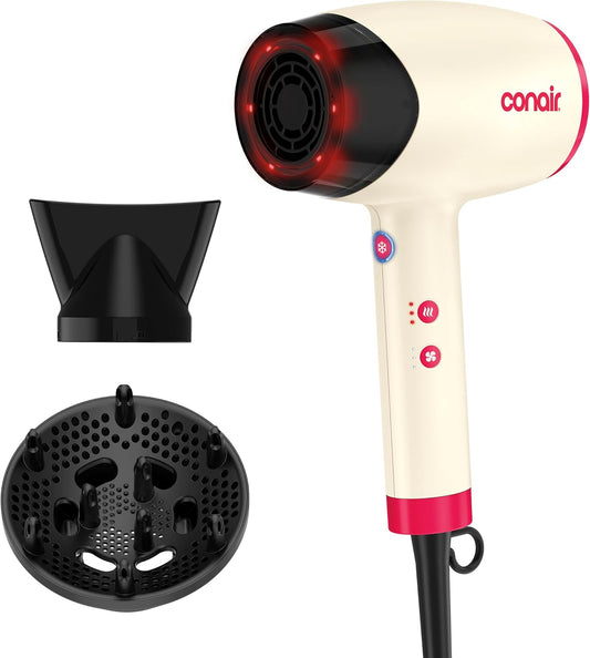 Conair InfinitiPRO - Secador de pelo infrarrojo + difusor, secado r...