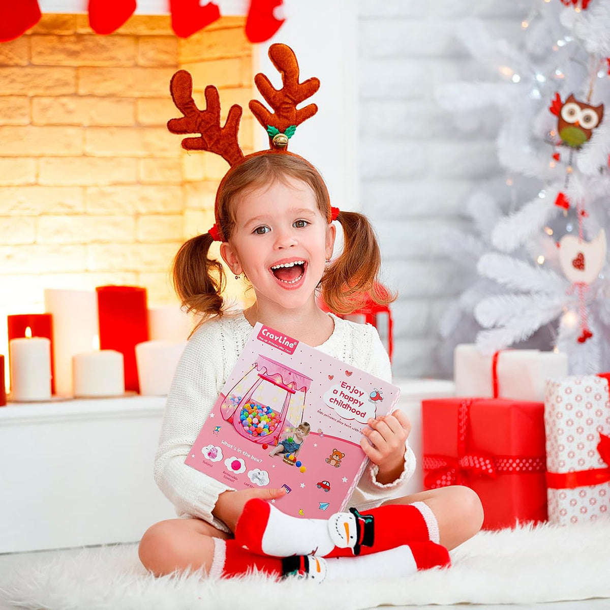 Crayline - Tienda de campaña desplegable de princesa con luz de est...