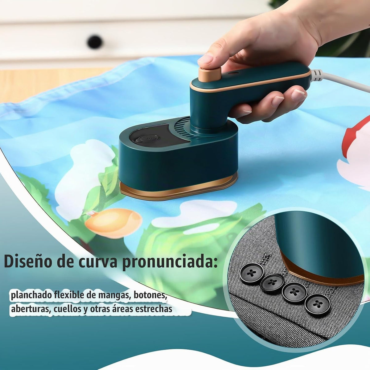 Leriton Mini plancha de viaje portátil para ropa, vaporizador de vi...