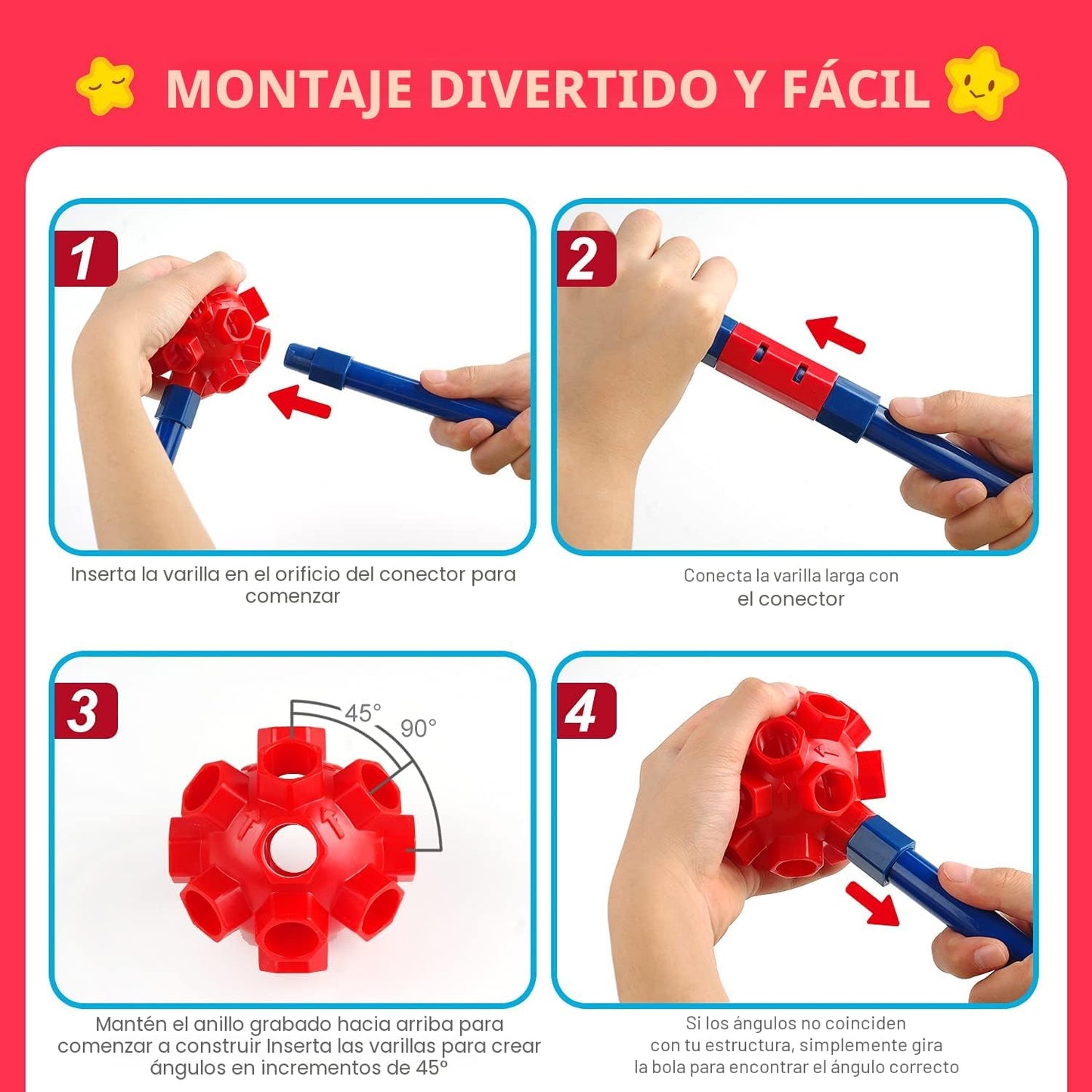 Kit de construcción de fortalezas para niños, juguetes de construcc...