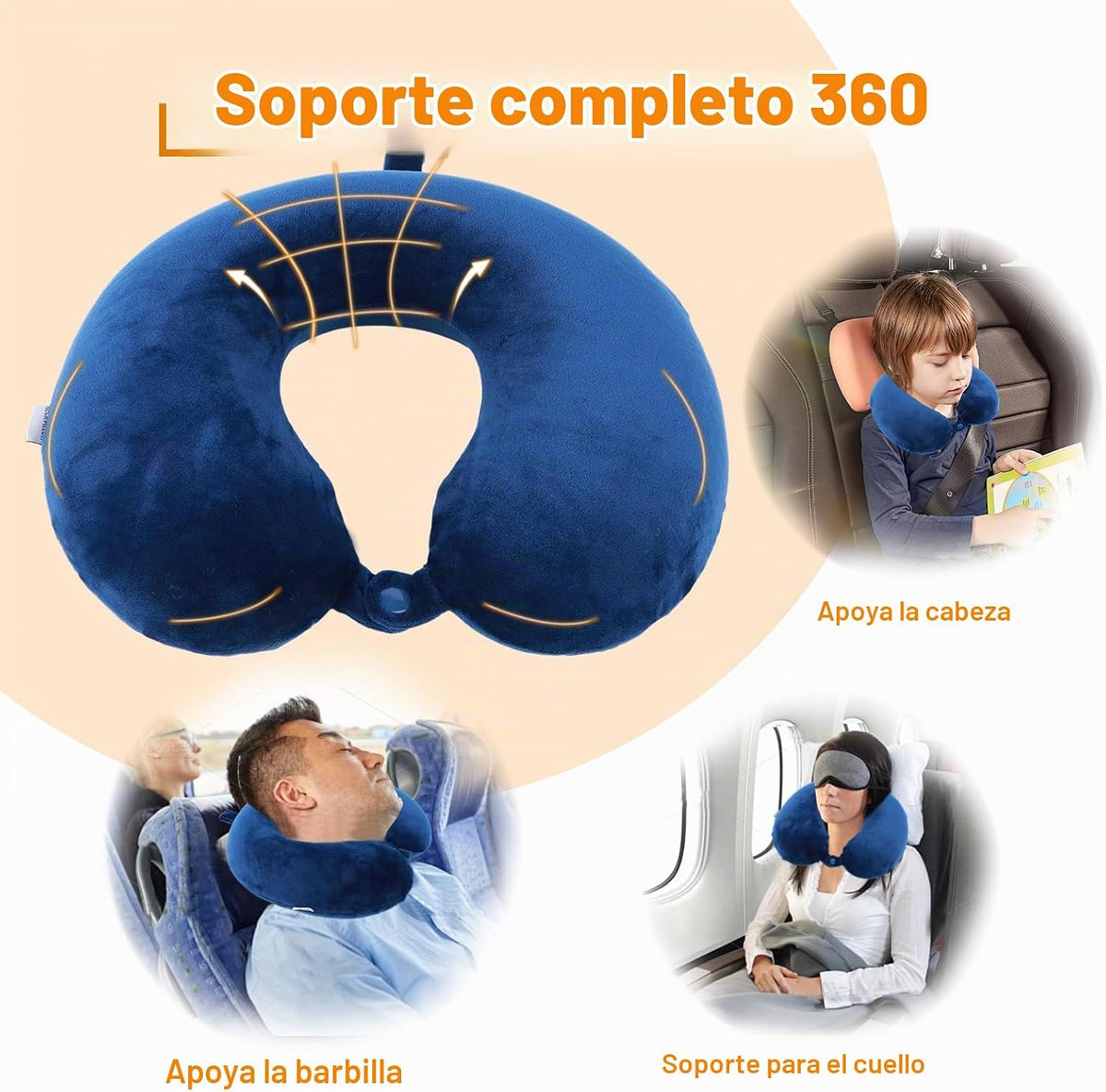 Far win Almohada de viaje, almohada cervical de espuma viscoelástic...