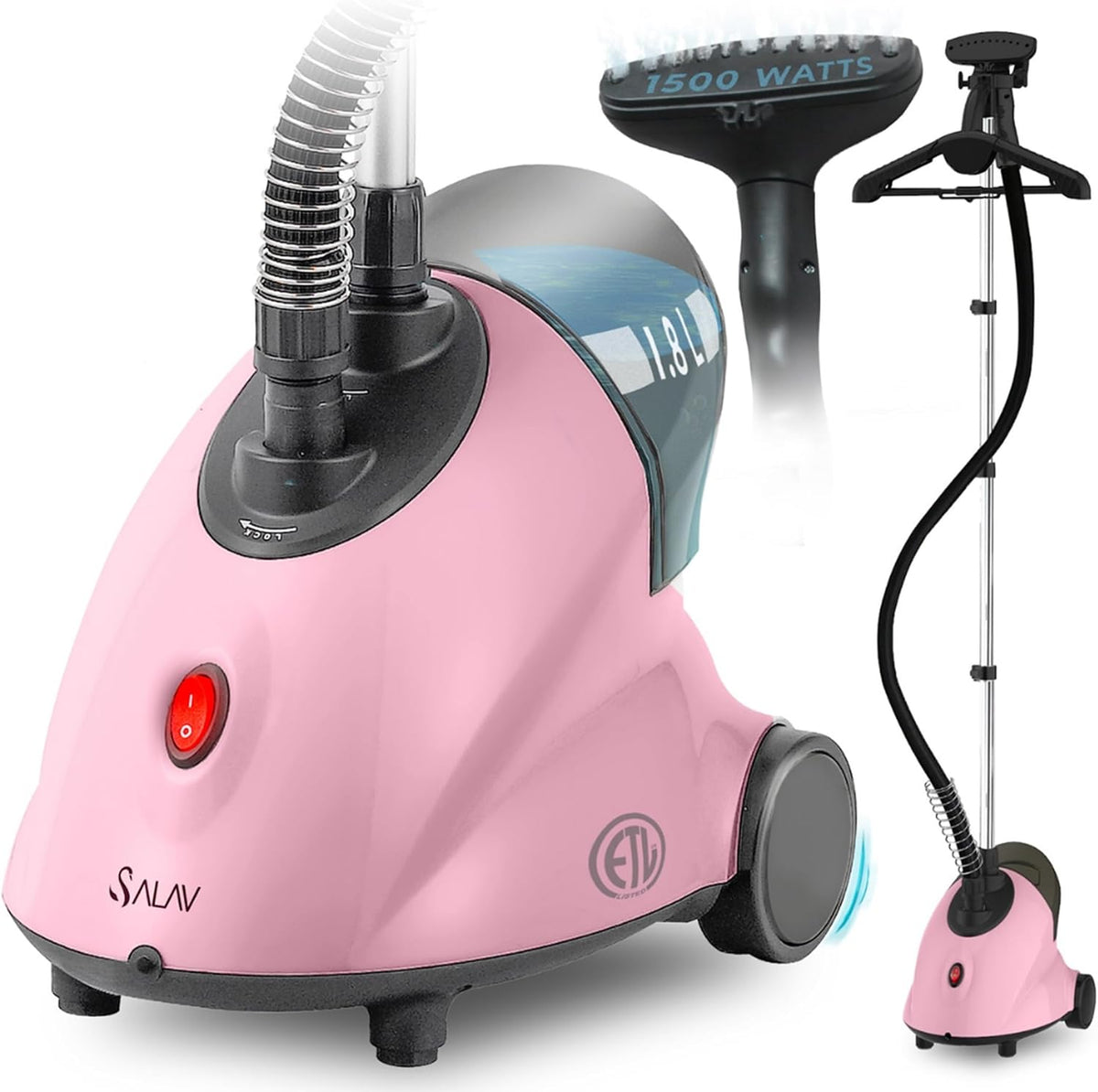 SALAV GS18-DJ - Vaporizador de ropa de pie con ruedas giratorias pa...