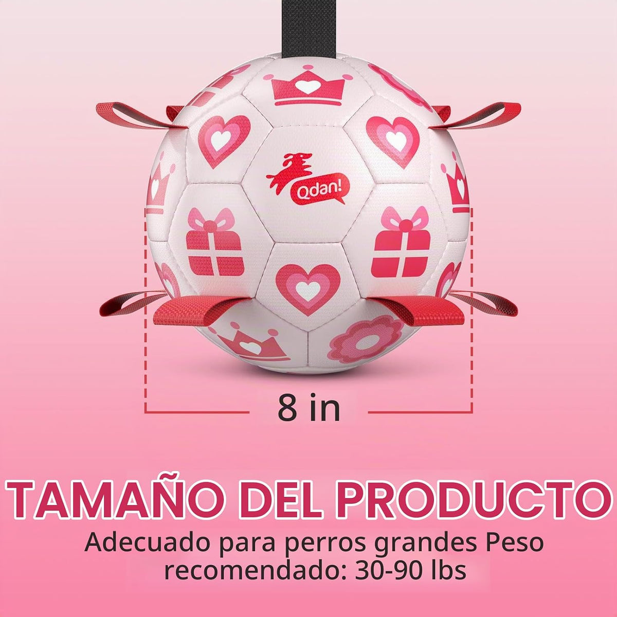 QDAN Juguetes para perros de regalo de San Valentín, pelota de fútb...