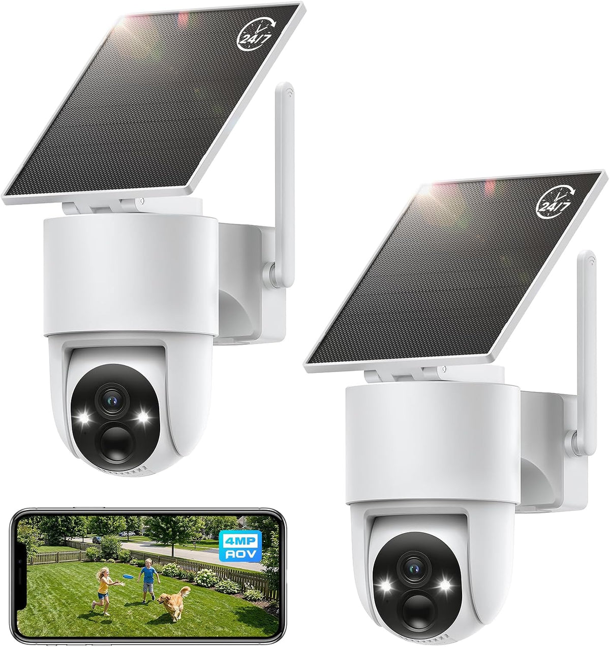 Tical Cámaras de seguridad solares inalámbricas para exteriores, cá...