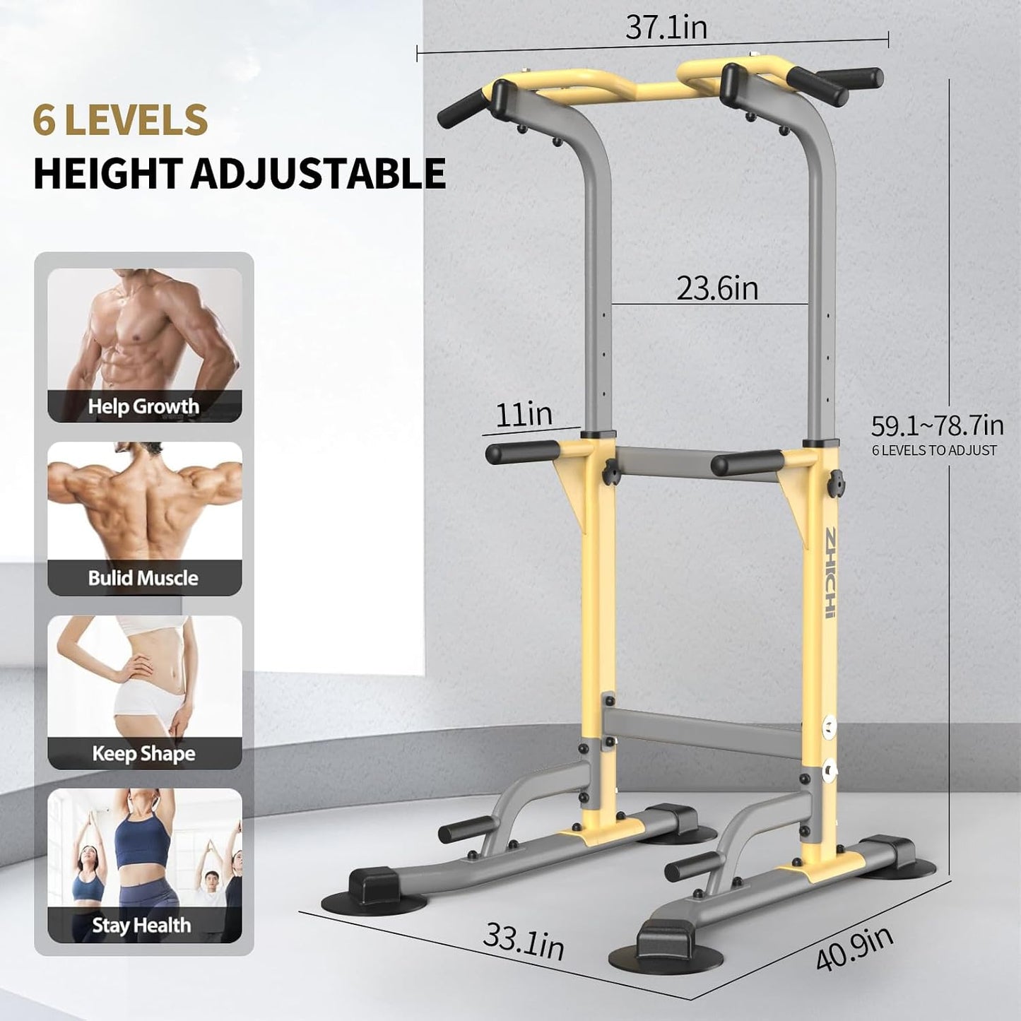 Z ZHICHI Pull-Up Dip Station Pull-Up Chin-Up Capacidad de peso 350LBS