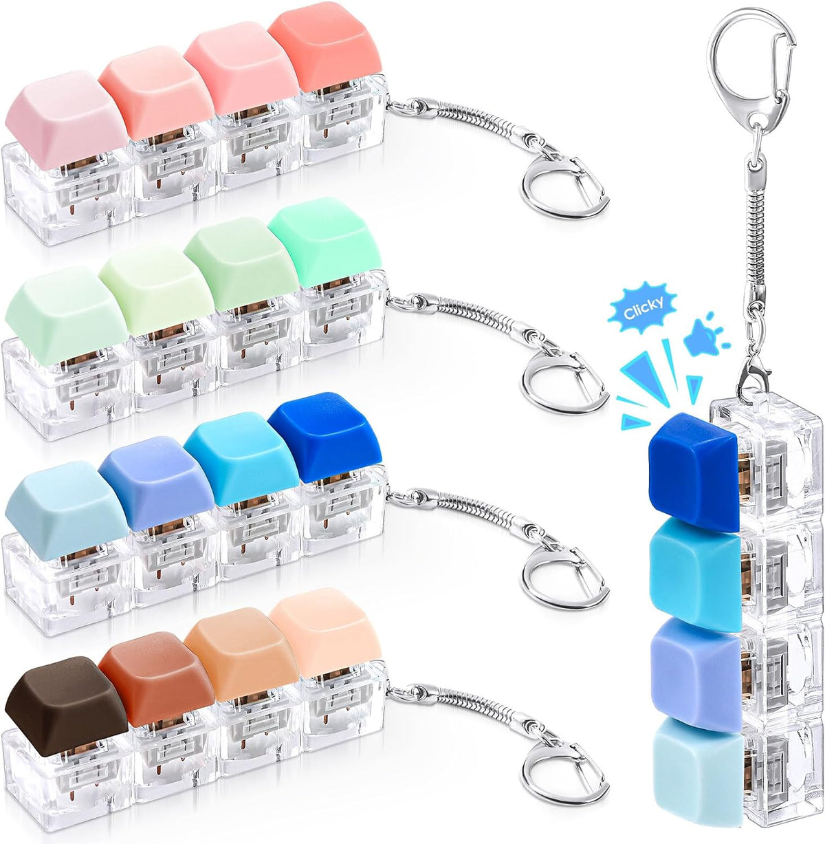 Halloscume 4 Piezas Juguete Fidget de Teclado para Adultos Juguete...