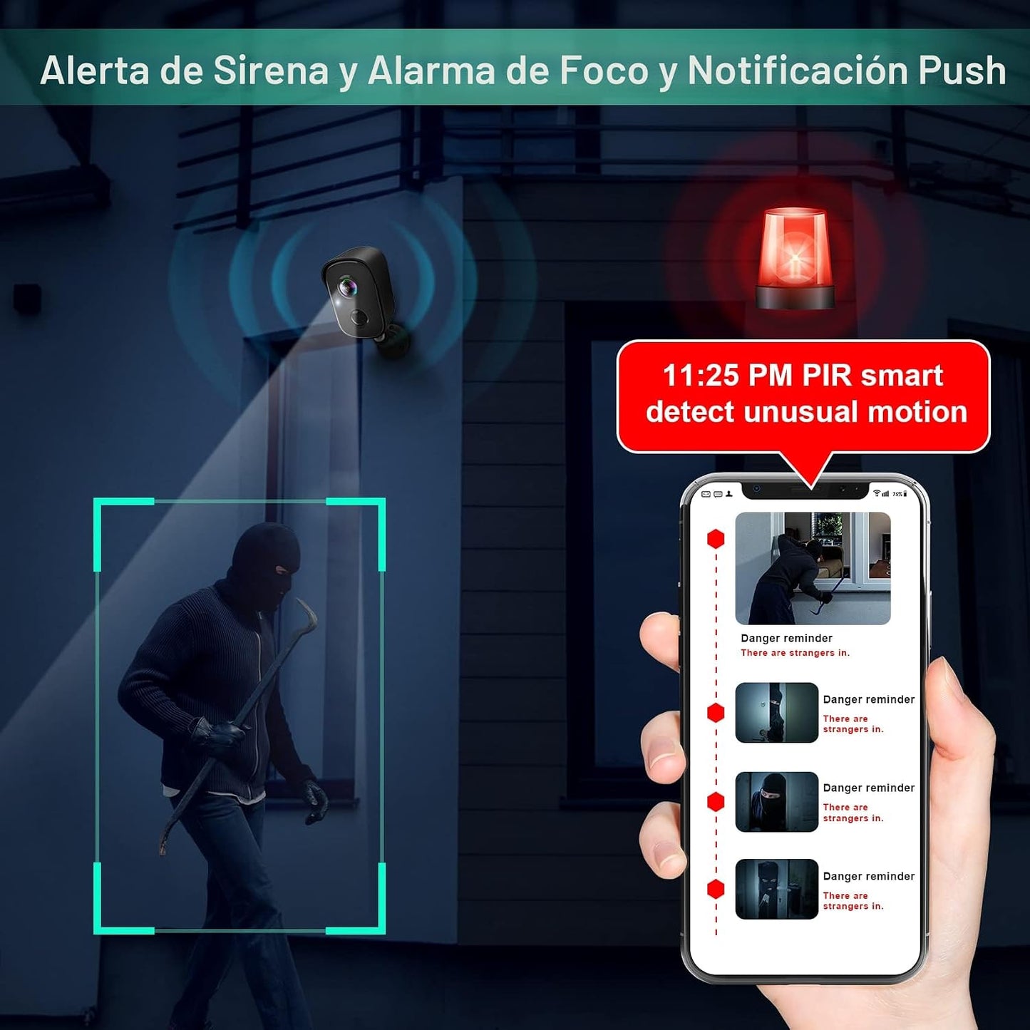 Cámaras de seguridad inalámbricas para exteriores, cámaras interior...