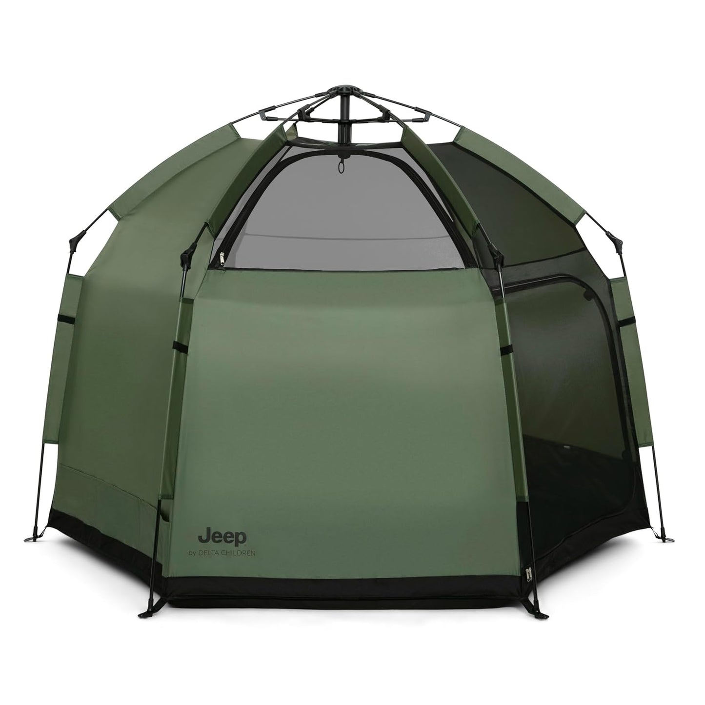 Jeep Hex-Lite Travel Pop-Up Play Yard de Delta Children, verde oliva