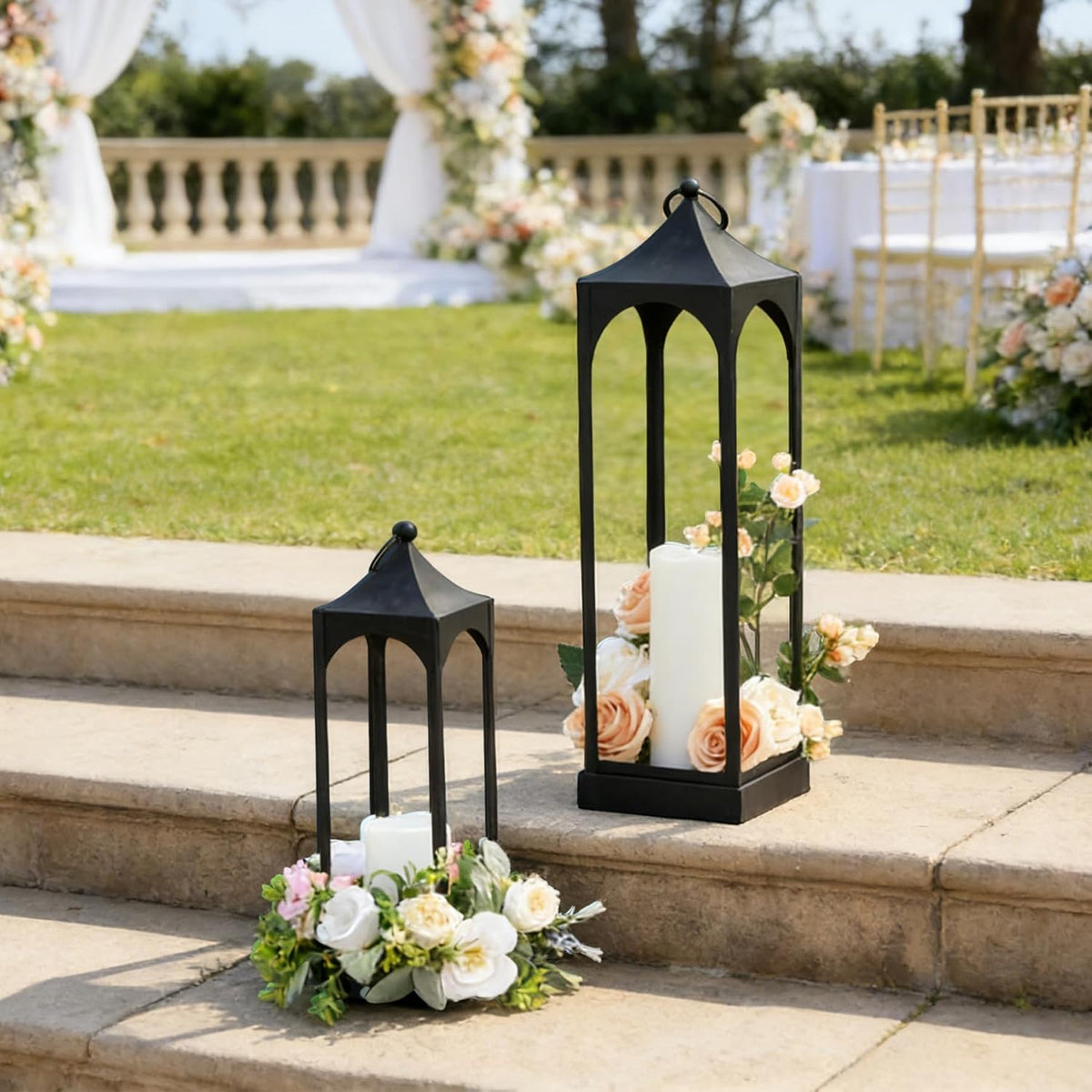 DECORKEY Faroles LED decorativos para exteriores e interiores, jueg...
