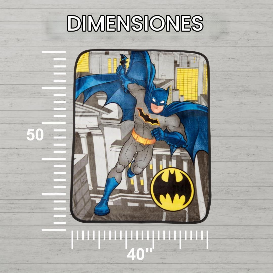 Batman DC Comics - Ropa de cama para niños, manta de seda súper sua...