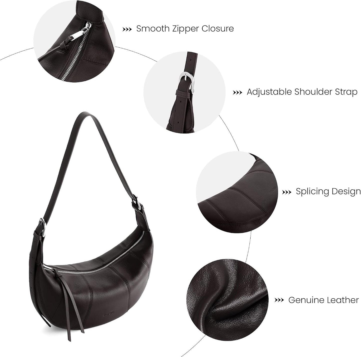 befen Bolsos cruzados de cuero genuino para mujer con bloqueo Rfid,...