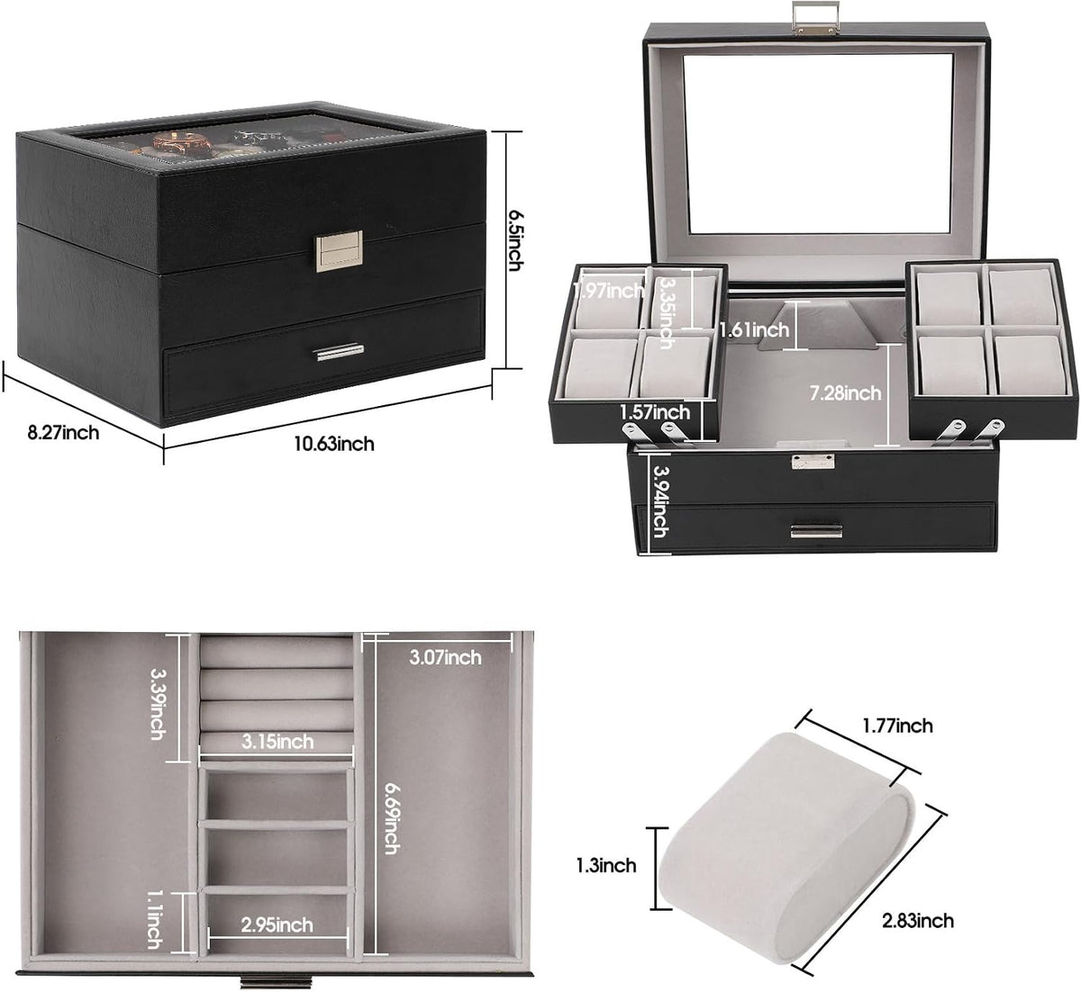 Dajasan Caja de reloj, Caja de reloj para hombres, Caja de exhibici...