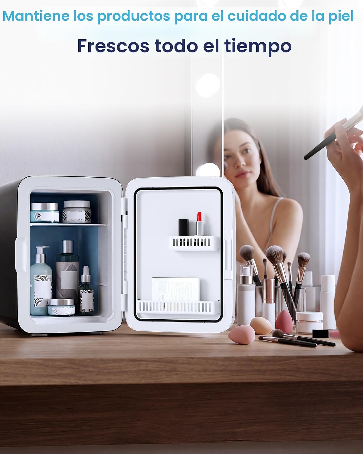 Electactic Mini refrigerador portátil de 10L, refrigerador compacto...