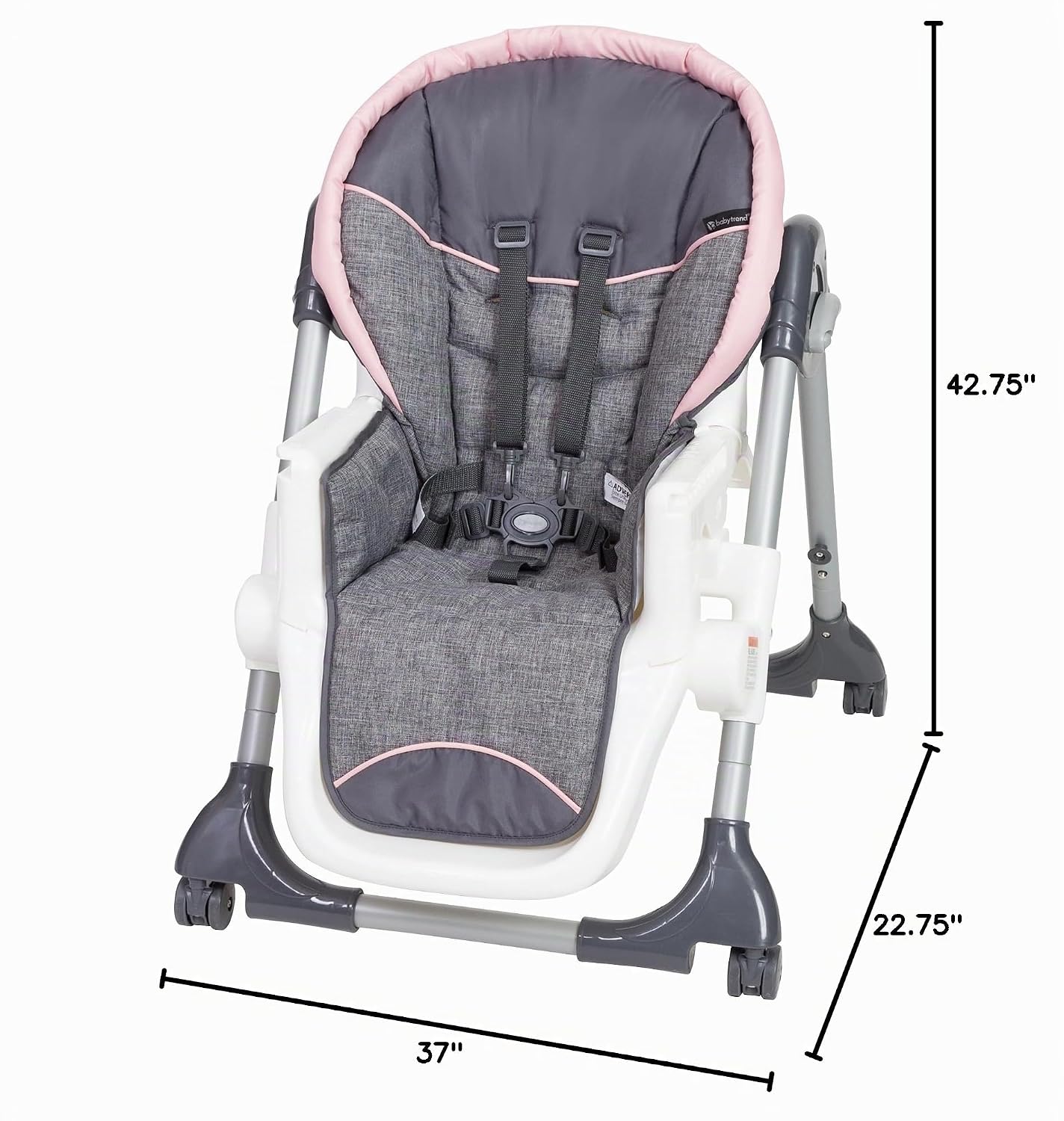 Baby Trend Dine Time - Silla alta 3 en 1, color rosa claro | Arnés...