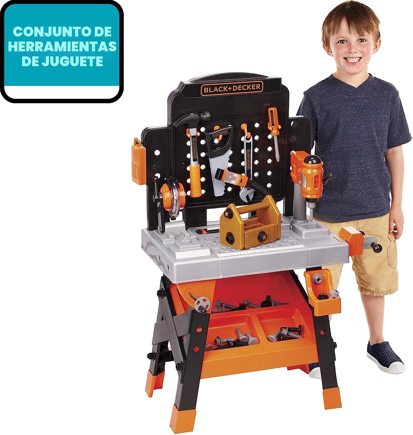 Black+Decker Banco de trabajo para niños - Taller de herramientas e...