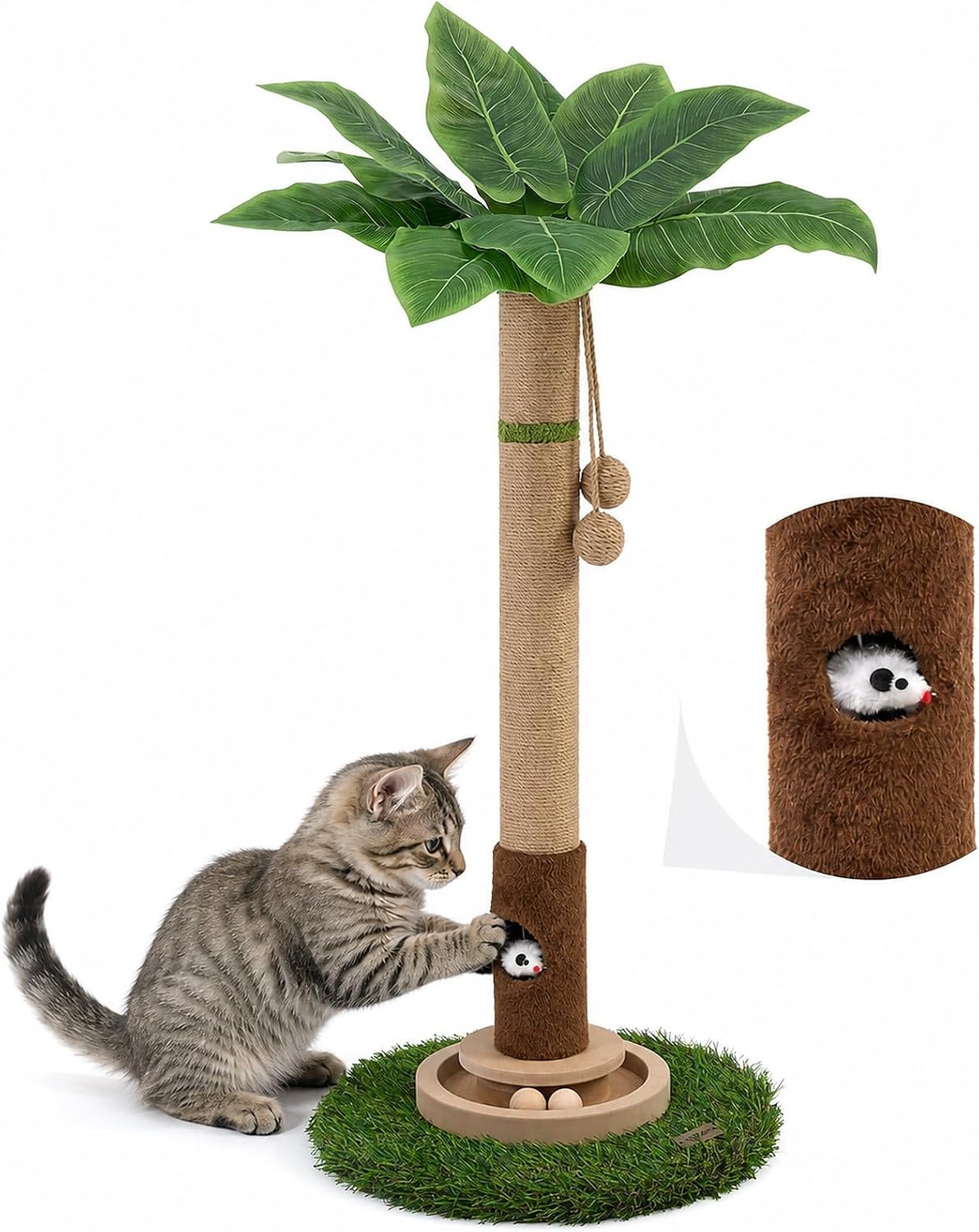 Woochpet Poste rascador para gatos de 35 pulgadas de alto, torre ra...