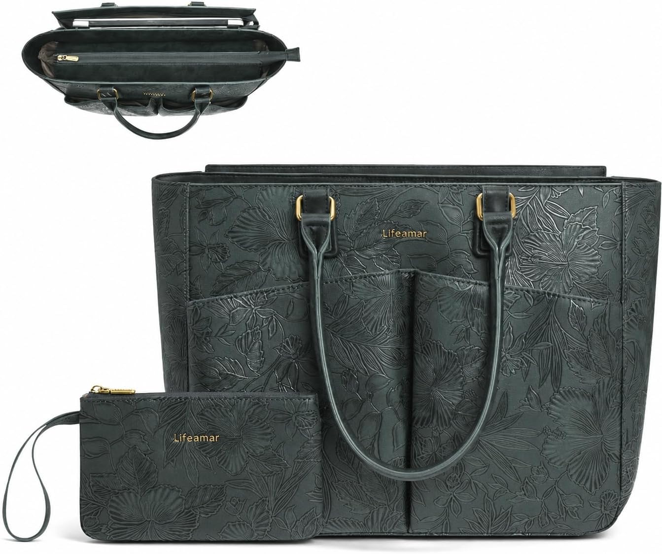 Lifeamar Bolsa de mano para computadora portátil para mujer, bolsa...