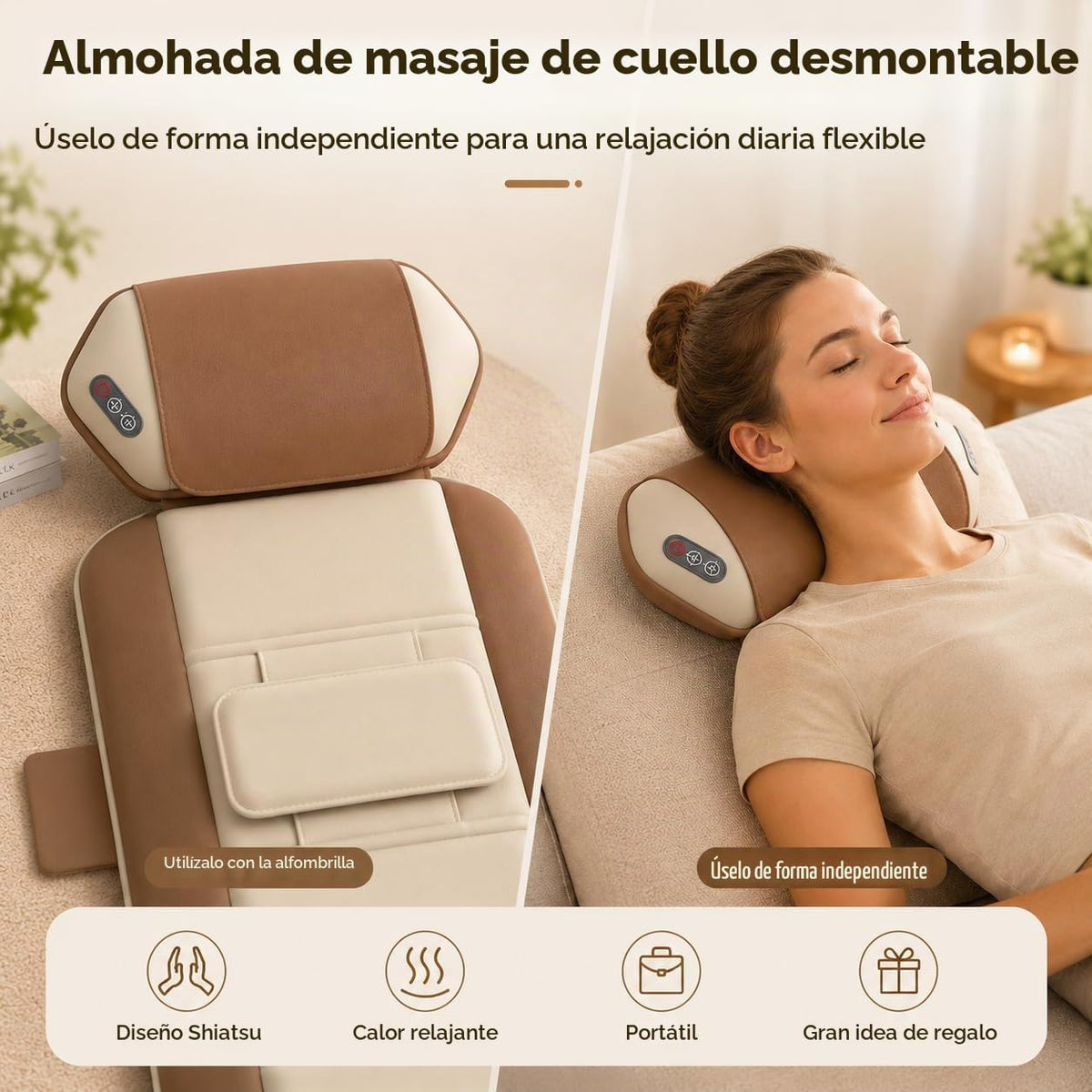 Alfombrilla de masaje de cuerpo completo con almohada de masaje de...