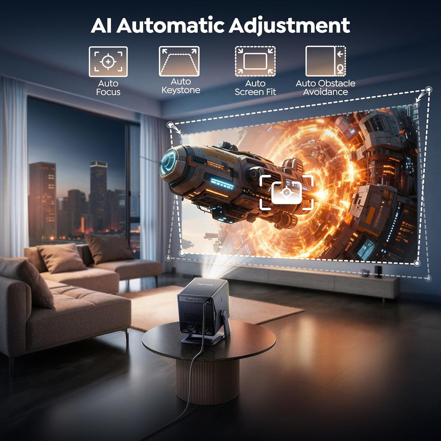 Proyector inteligente 4K [VIDAA Live TV y Dolby de 36 W y control d...