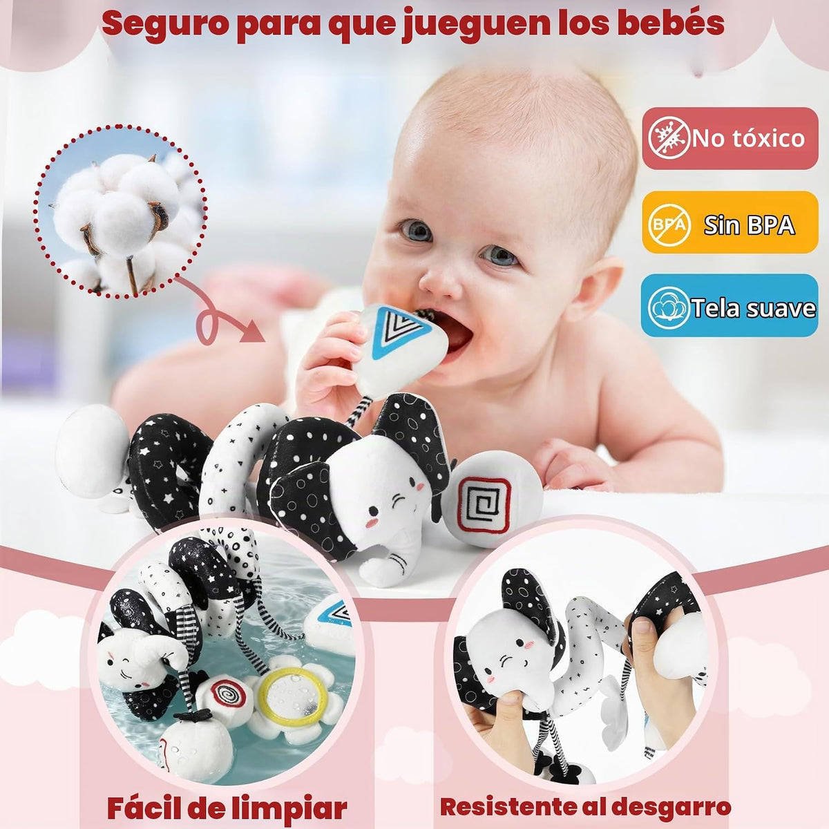 URMYWO Juguetes de asiento de coche en espiral para bebés de 0 a 6...