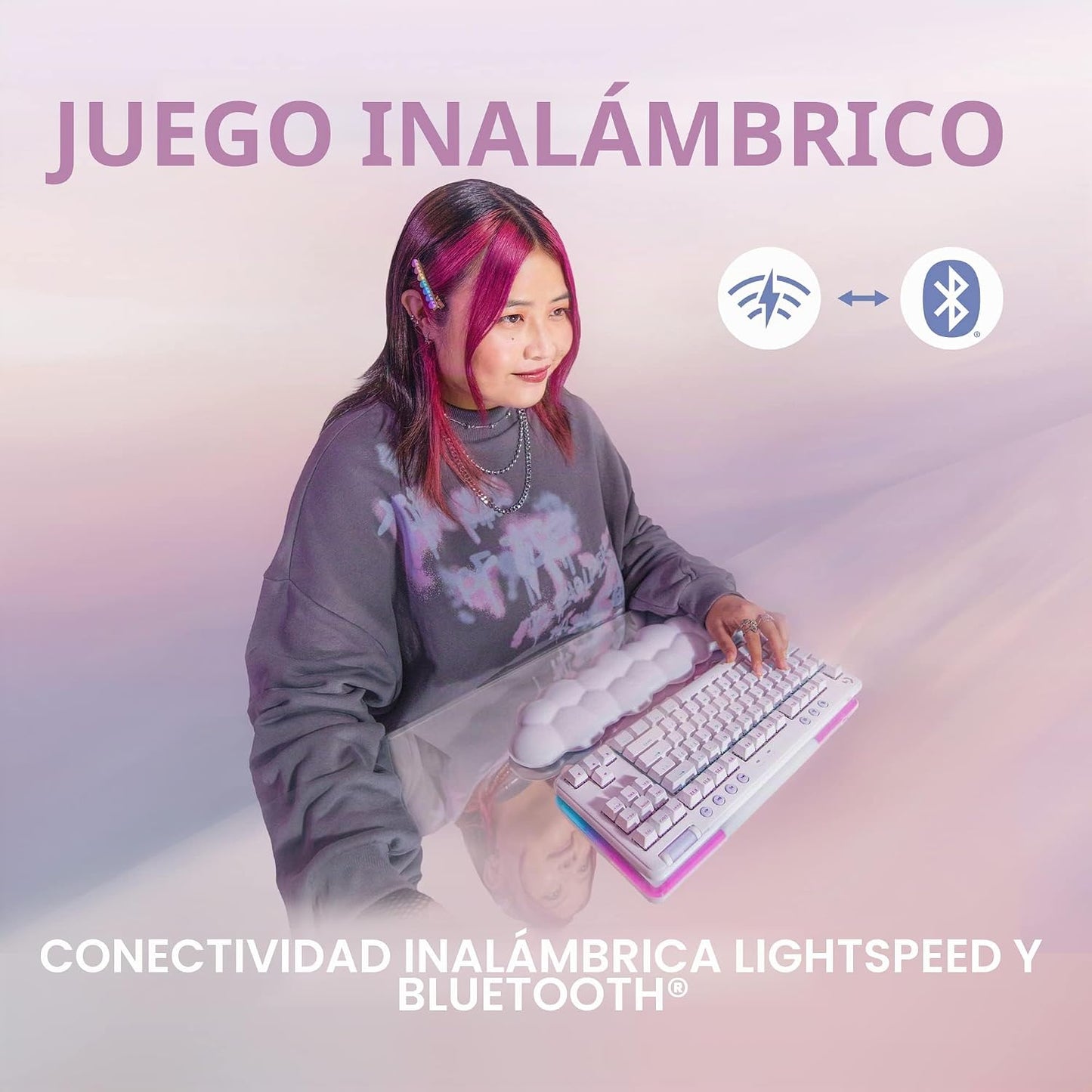 Logitech G Teclado mecánico inalámbrico para juegos 715 - Niebla bl...