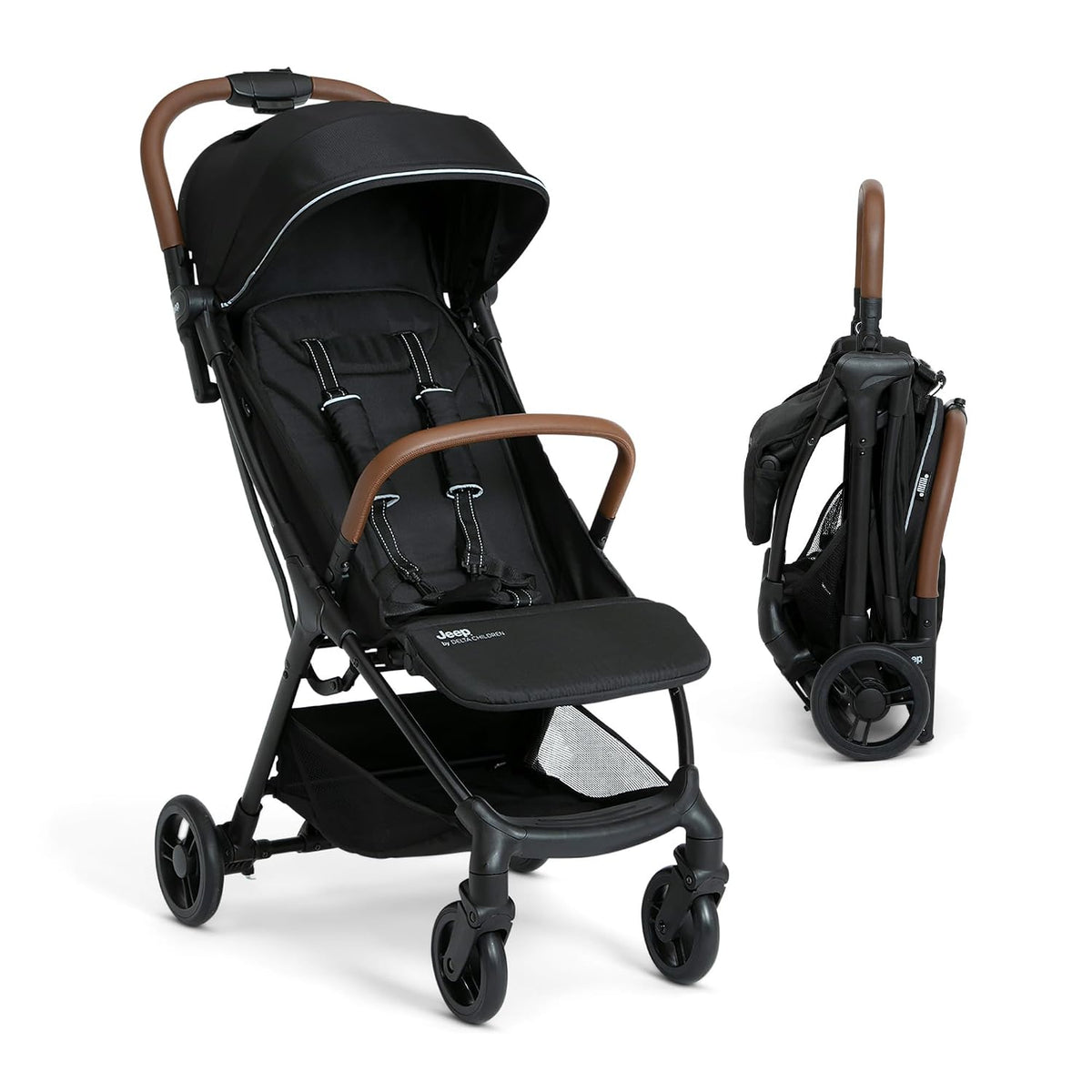 Delta Children Greenguard Gold - Cochecito de viaje compacto Jeep A...