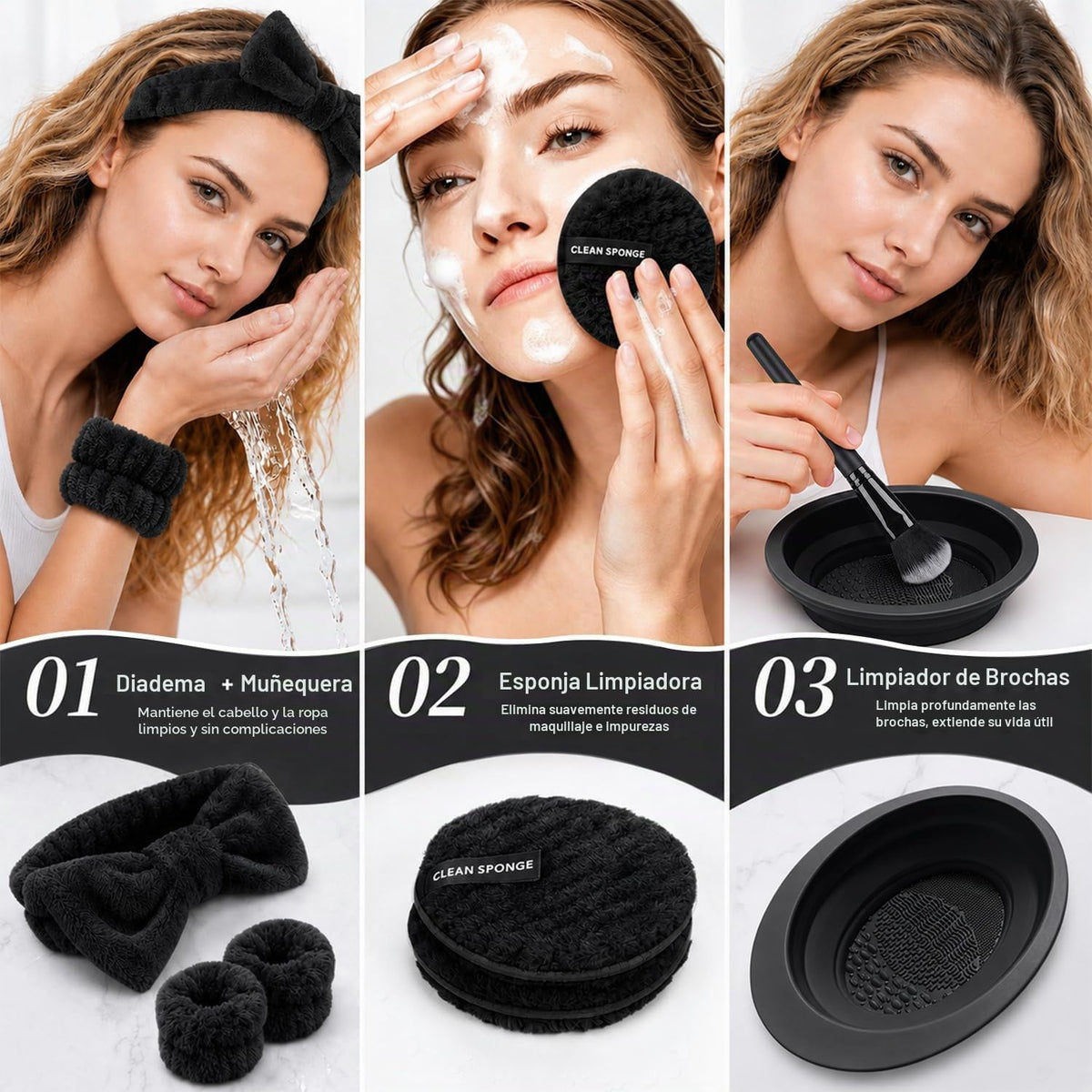 HGHDBT Juego de 65 brochas de maquillaje negro, kit de maquillaje p...