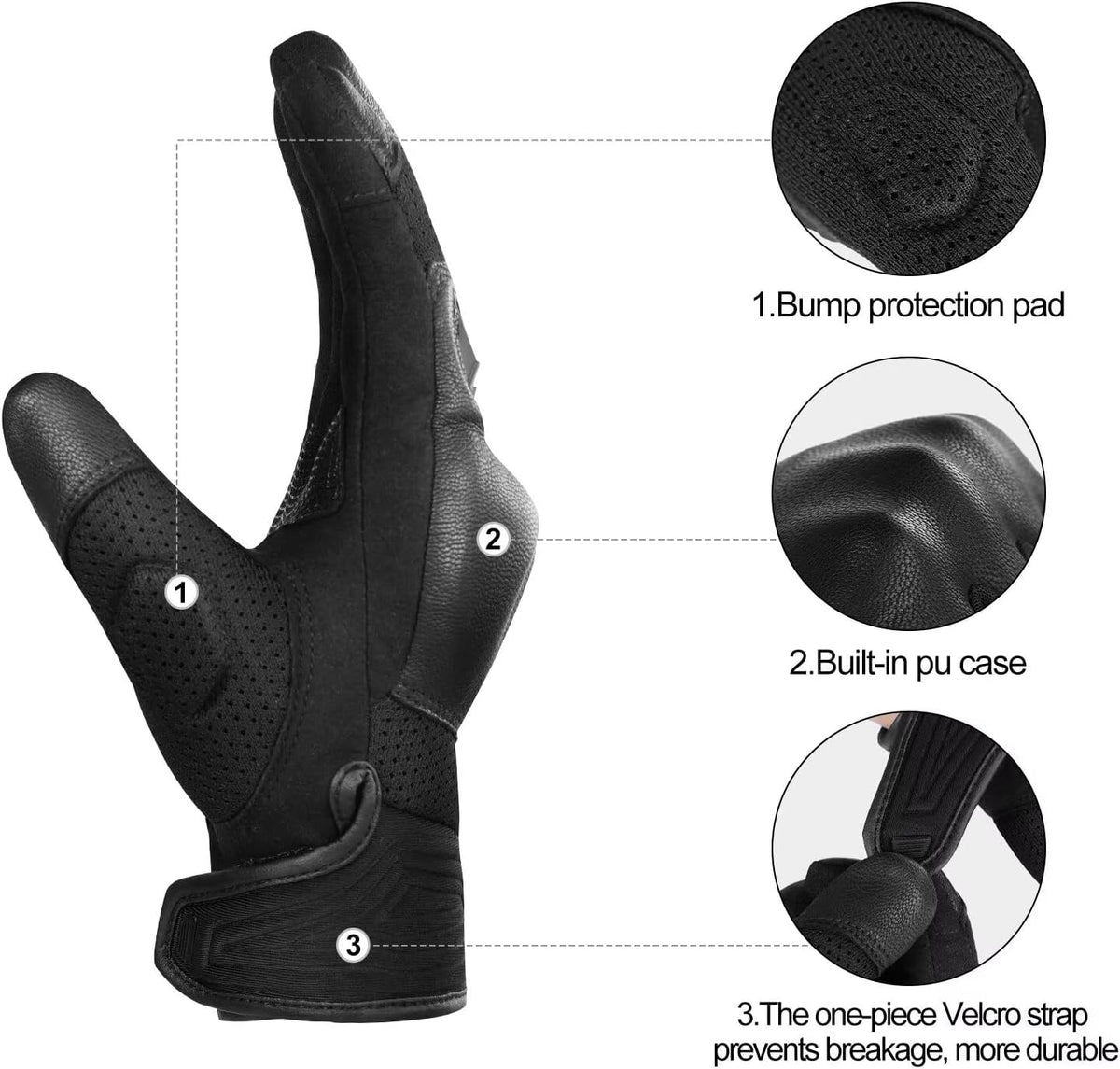 INBIKE Guantes de motocicleta para hombres y mujeres, costuras de c...
