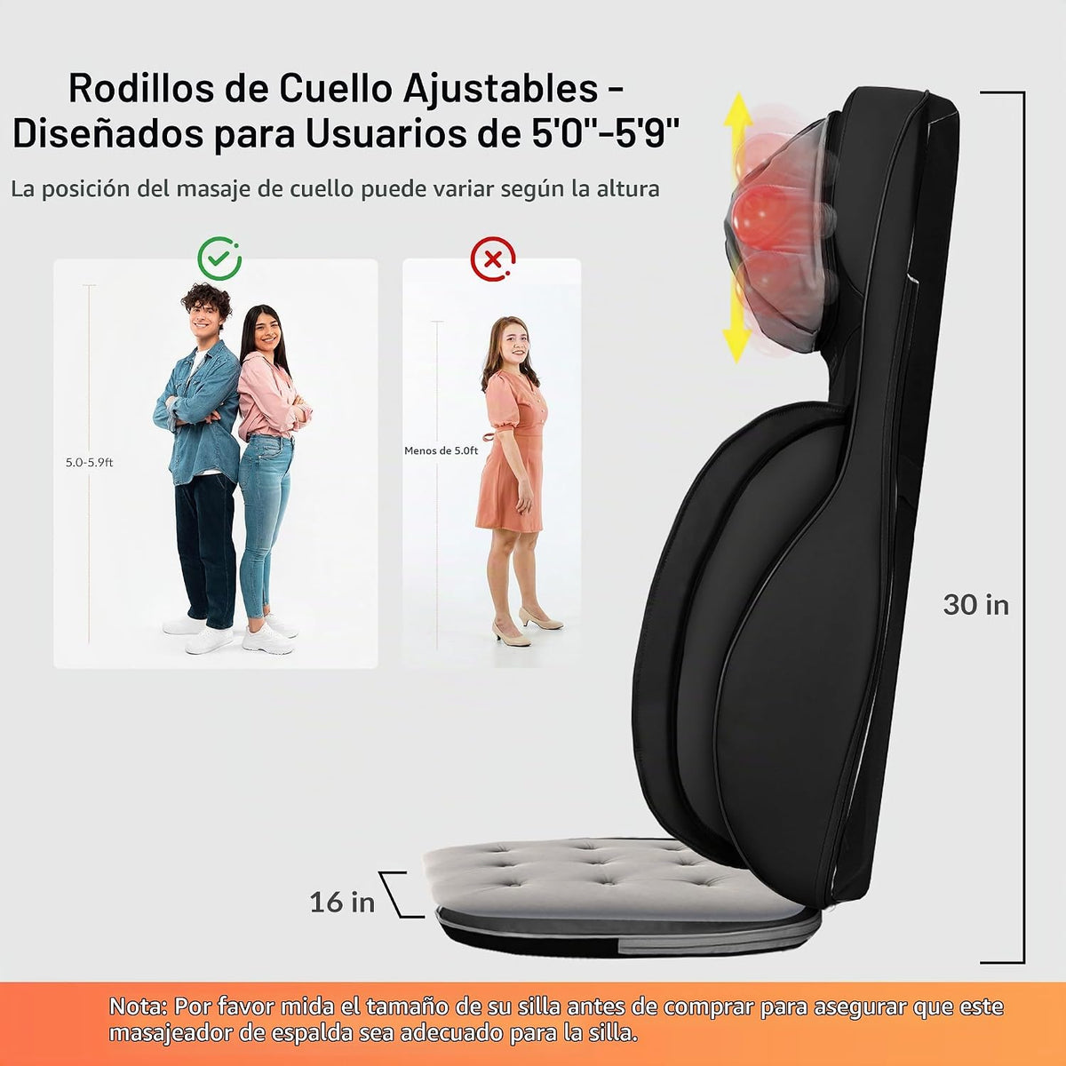 Snailax Almohada Completa de Masaje para Silla, Masajeador de Cuell...