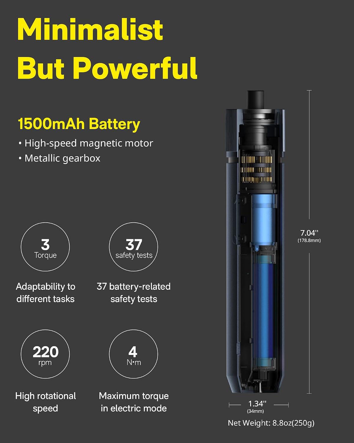 HOTO Kit de destornillador eléctrico mejorado de 25 piezas, destorn...