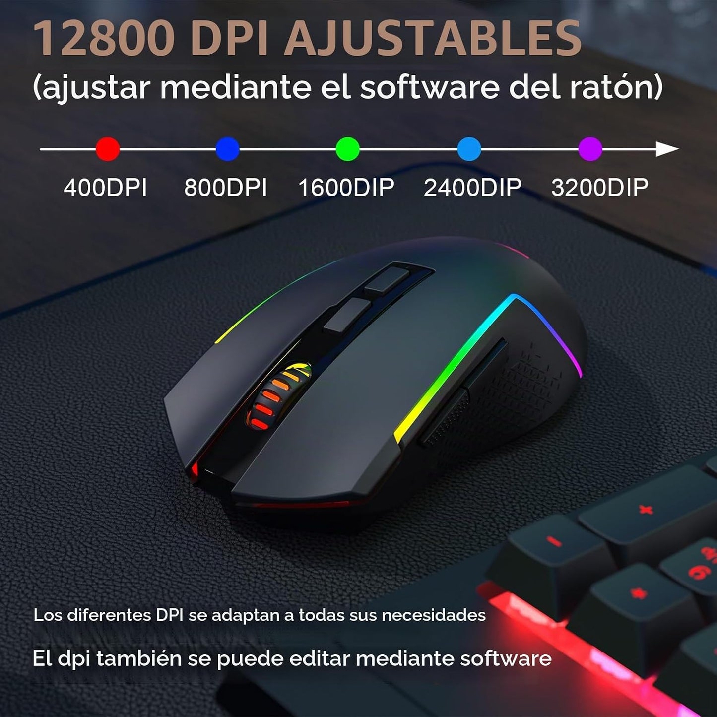 Redragon S151 PRO - Combo de teclado y mouse para juegos Wilreess d...