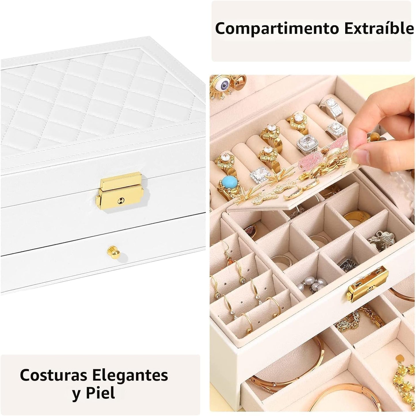 GUOER Caja de Joyas para Mujer Niña Esposa - Grande Organizador de...