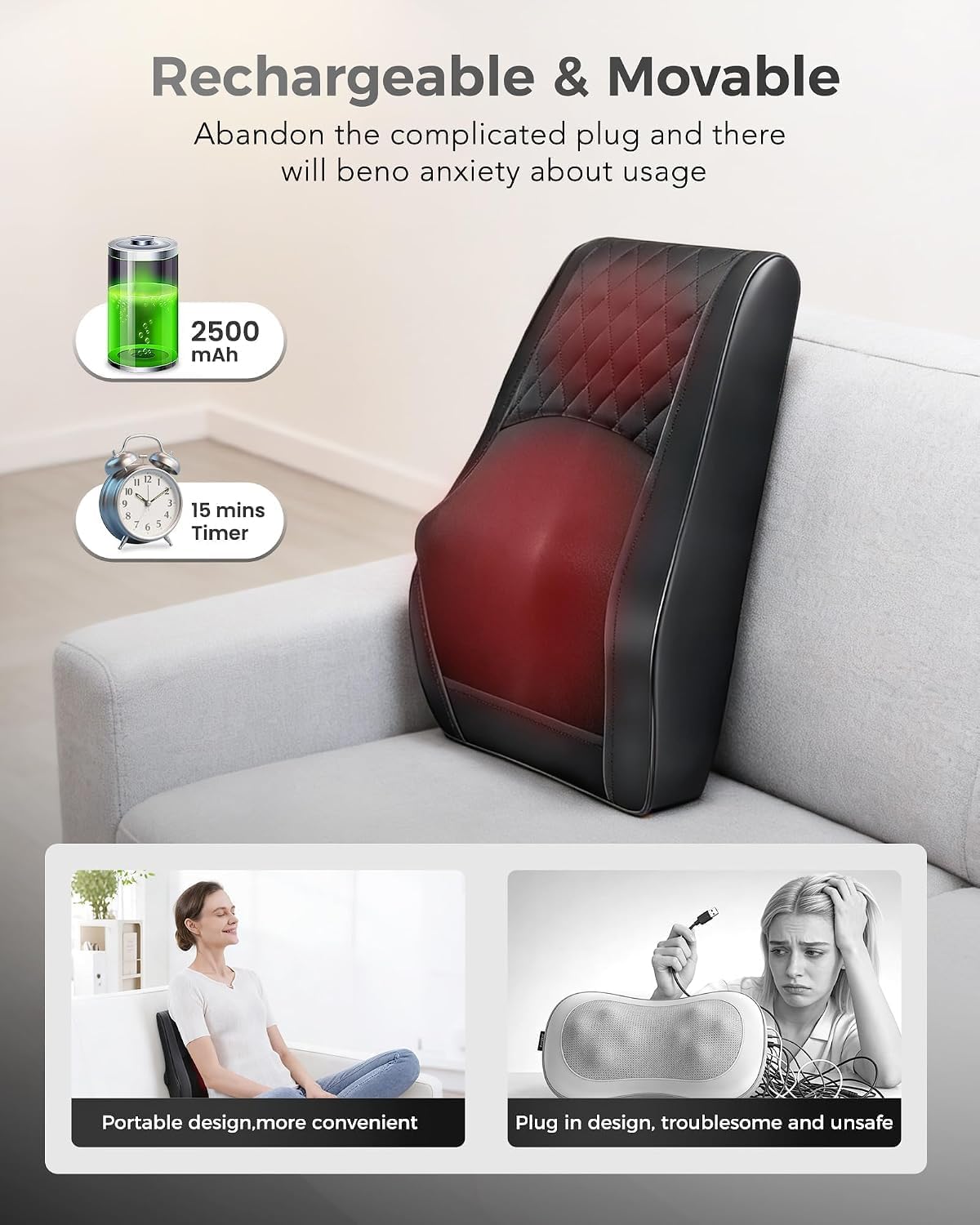 Boriwat Masajeador de espalda Shiatsu para aliviar el dolor de teji...