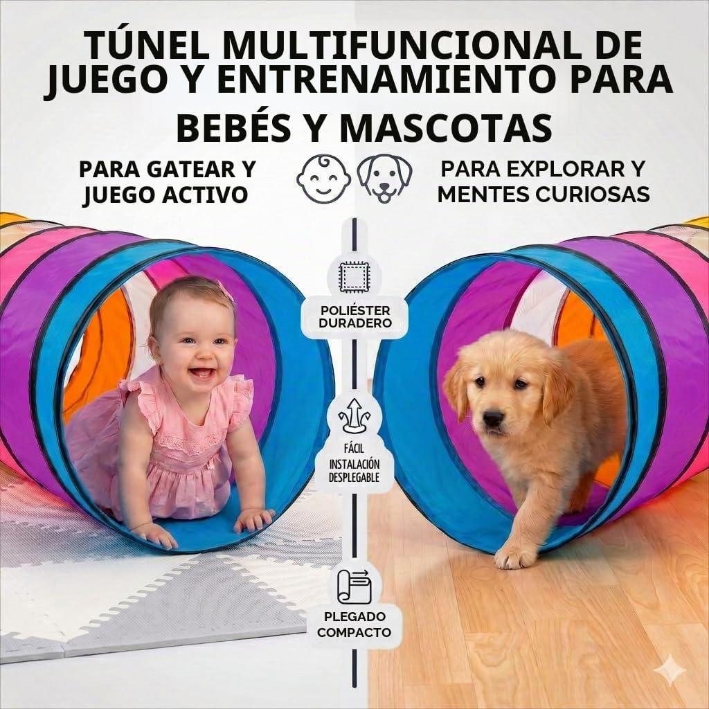 NUBUNI Tienda de campaña de túnel de juego para niños pequeños, col...