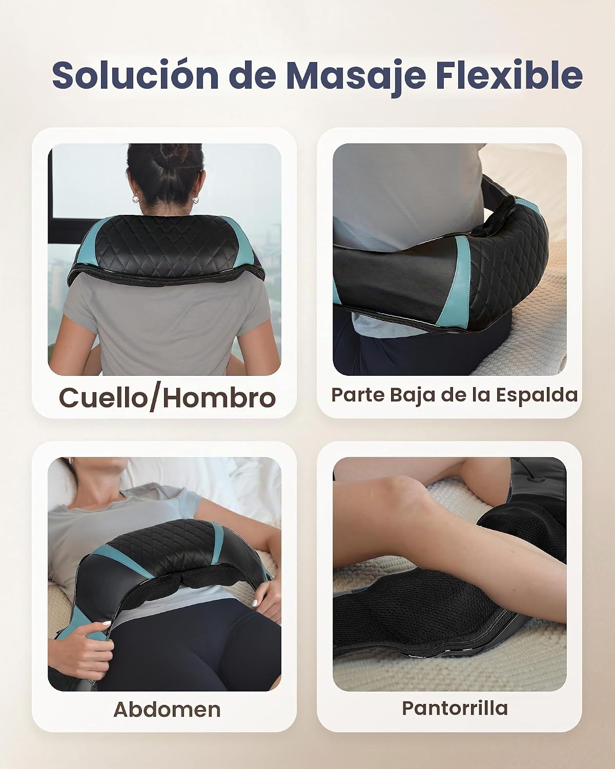 COMFIER Masajeador de cuello inalámbrico con calor, masajeador de e...