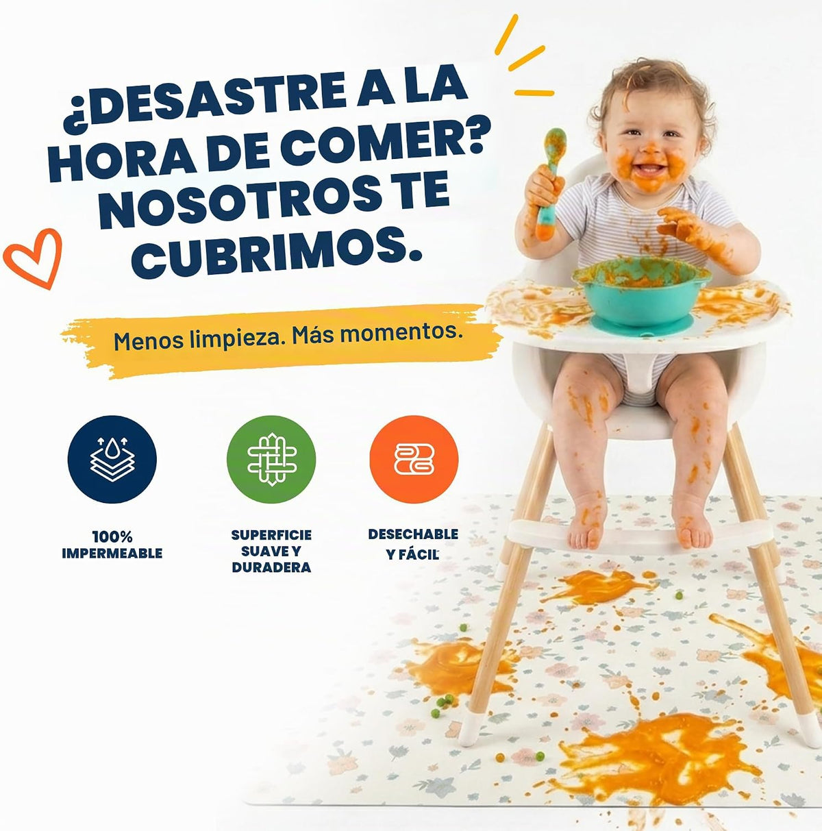 Paquete de 30 alfombrillas desechables Splat de Eli with Love - Alf...