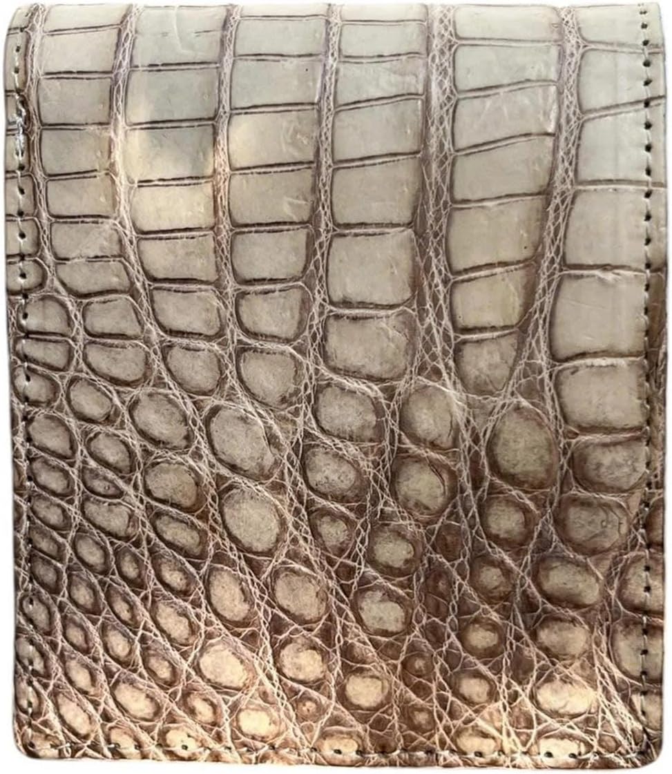 VIETDAVN Carteras plegables de cocodrilo genuinas para hombres, car...