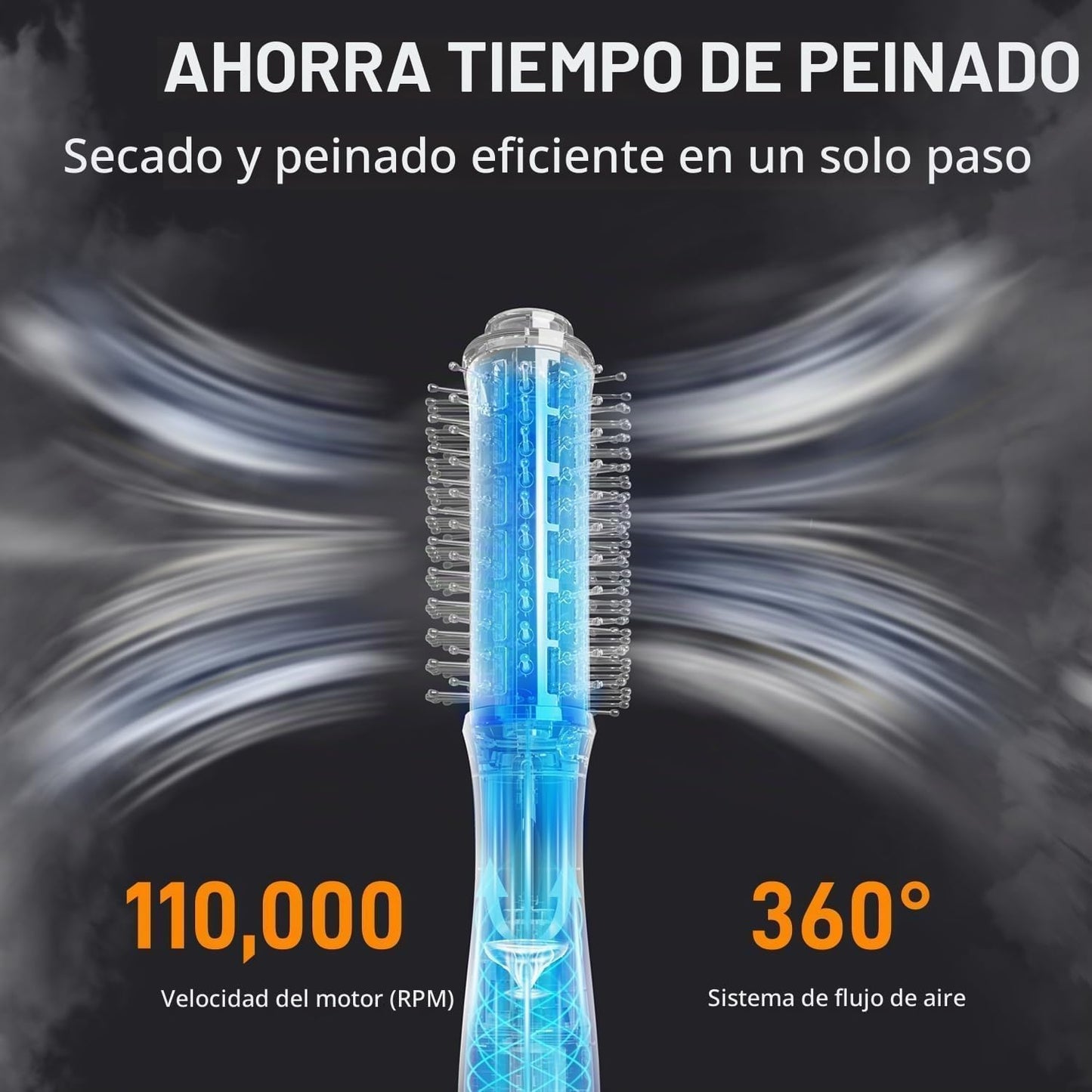 DISSTAR Cepillo secador de pelo de 110,000 rpm, secado 3 veces más...