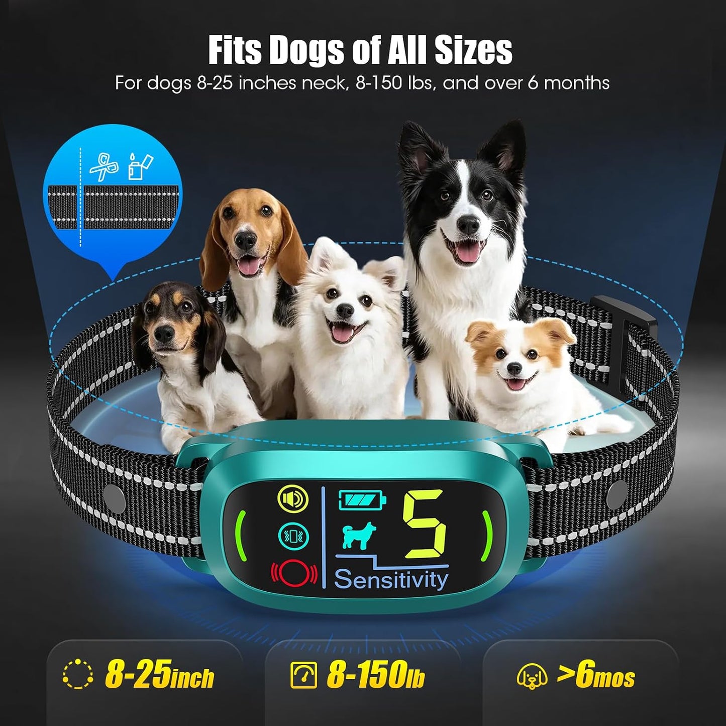 Oliry Smart AI - Collar antiladridos para perros grandes, medianos...