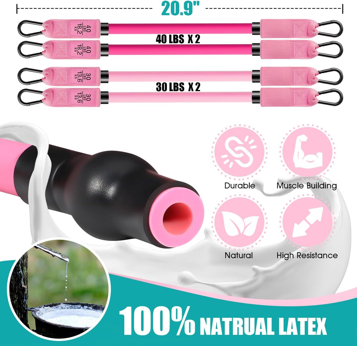 Kit de barra de pilates Ayombo con bandas de resistencia, equipo de...
