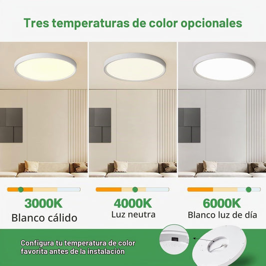 6PK - Lámpara LED de techo empotrada de 12 pulgadas, 24 W, 2520 LM,...