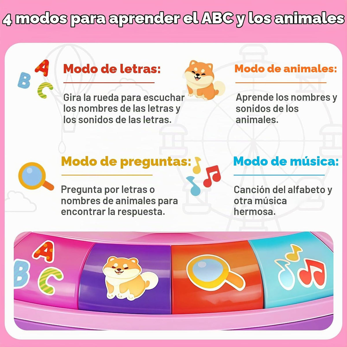 Juguetes de aprendizaje para niñas de 1 a 3 años, zoológico del alf...